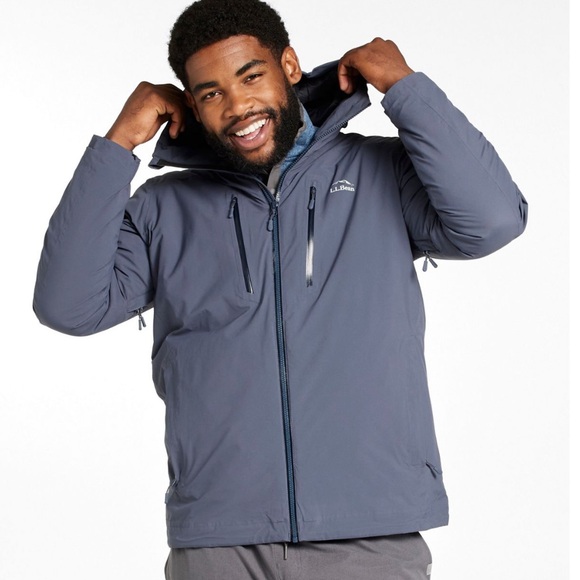 L.L. Bean Men's Waterproof PrimaLoft Packaway Jacket Gunmetal Gray Medium